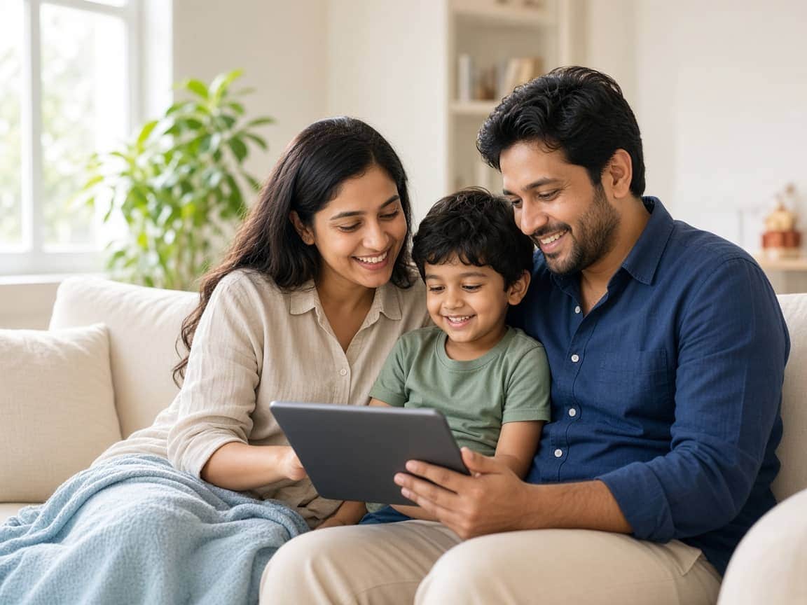 A family planning their savings together